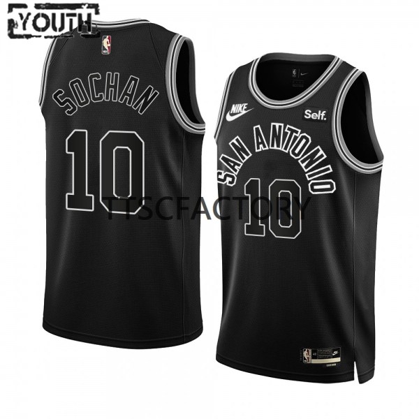 San Antonio Spurs Trikot Jeremy Sochan 10 Nike 2022-23 Classic Edition Schwarz Swingman - Kinder San Antonio Spurs Trikot Jeremy Sochan 10 Nike 2022-23 Classic Edition Schwarz Swingman - Kinder